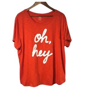 Old Navy Orange “Oh Hey” Short Sleeve Tee #sh0058